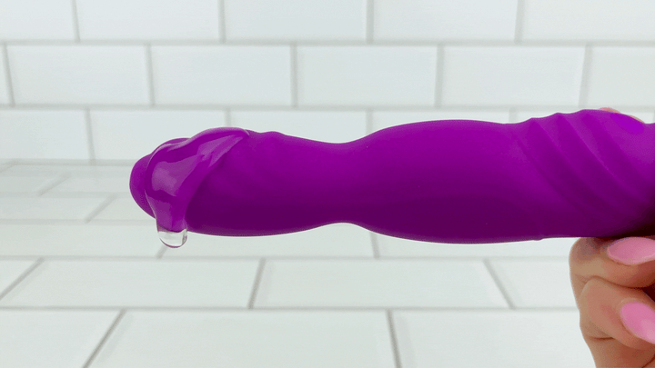 GIF vibrating lubricant on Rotating G-Spot Vibrator 
