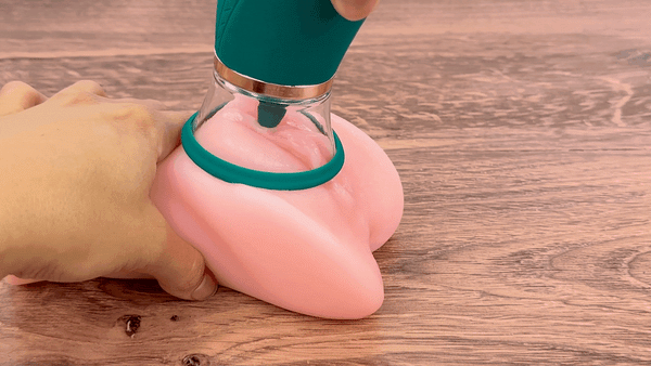angled top view of Ikshana clit licking suction adult toy GIF 