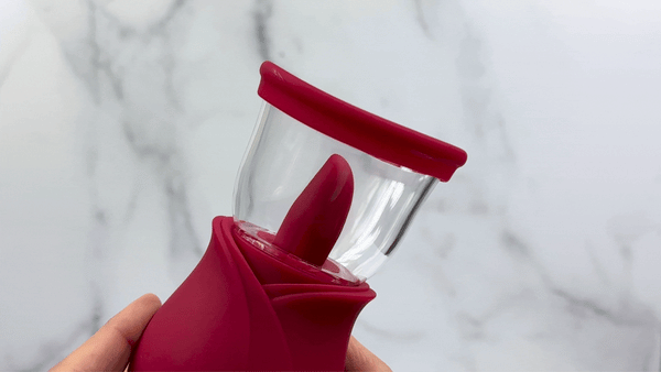 Side view of rotating twirling pussy pump