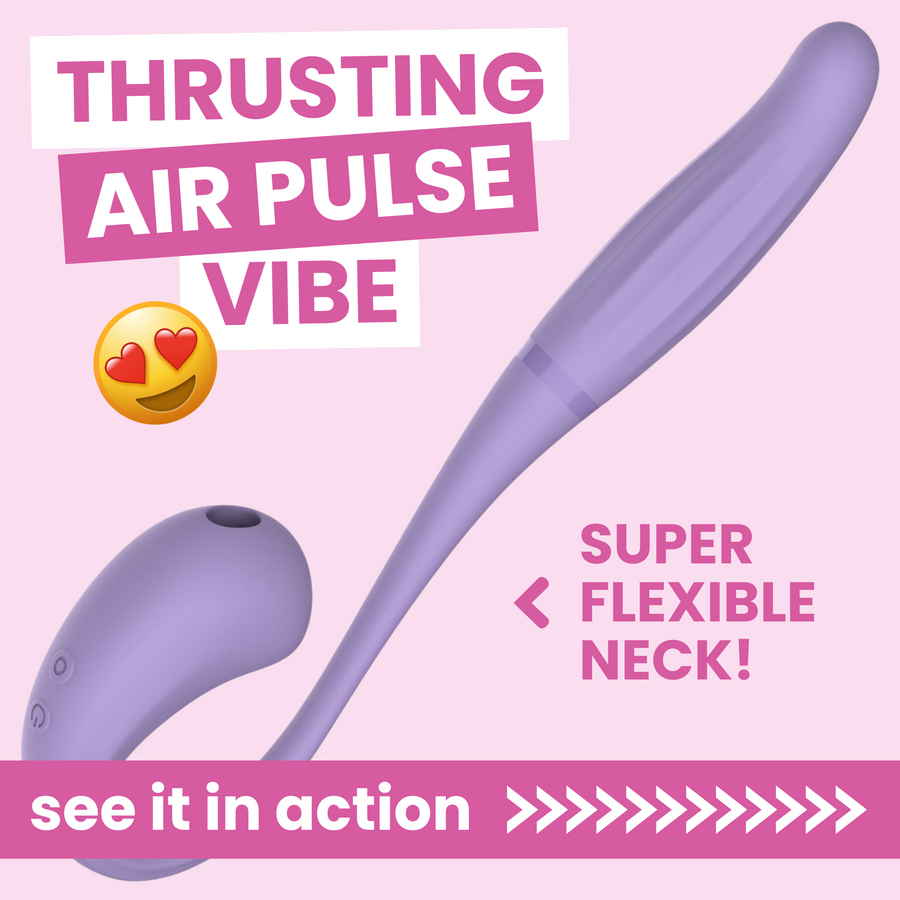 PURPLE THRUSTING AIR PULSE VIBRATOR WITH SUPER FLEXIBLE NECK SEE IT IN ACTION 