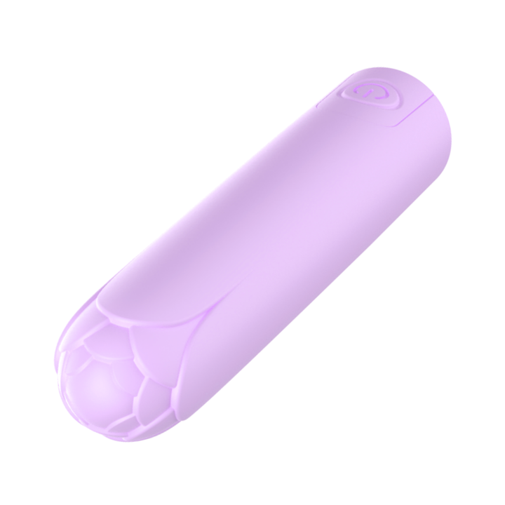 view of textured tip on Discreet Travel-Sized Bullet Vibrator