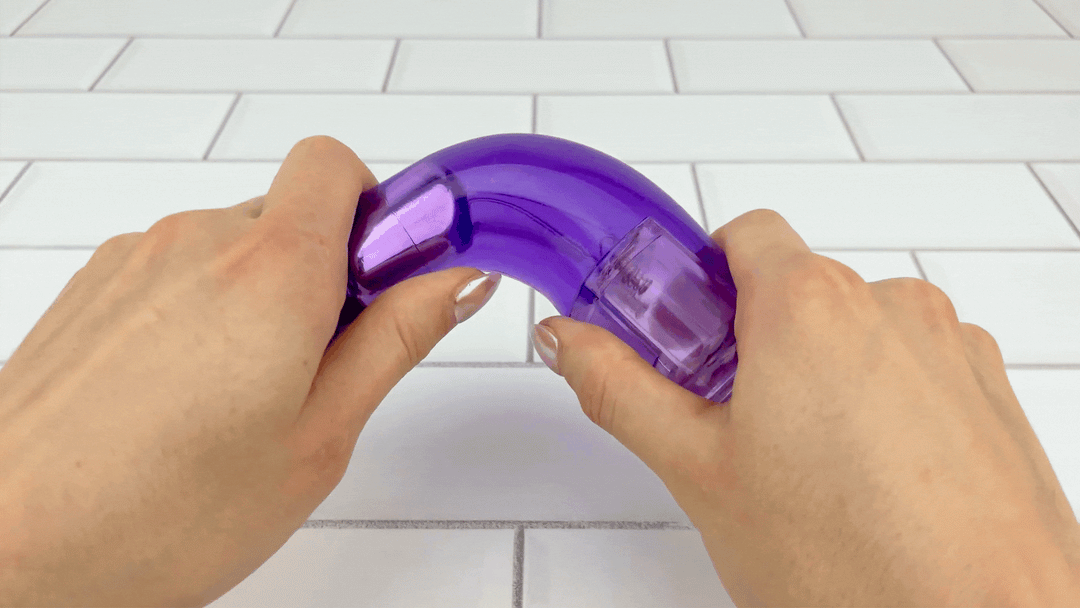 GIF of Power Rabbit Vibe with Clit Stimulating Bunny Ears shaft being bent 