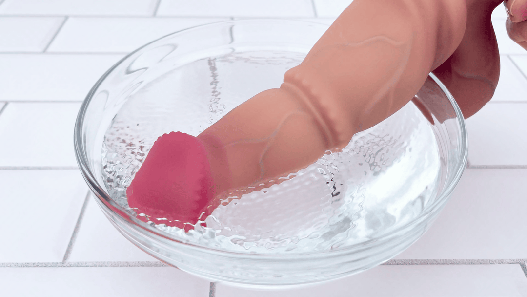 GIF of vibrating tip from Ultra-Textured Vibrating Dildo  