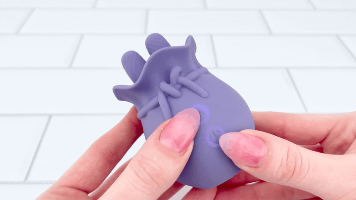 GIF of Lavender Lover Double Tongue Clit Licker being turned on 