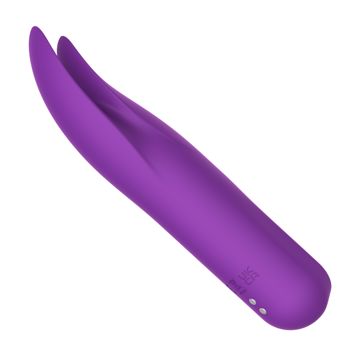 angled view of magnetic charging port on Double Tongue Vibrator  