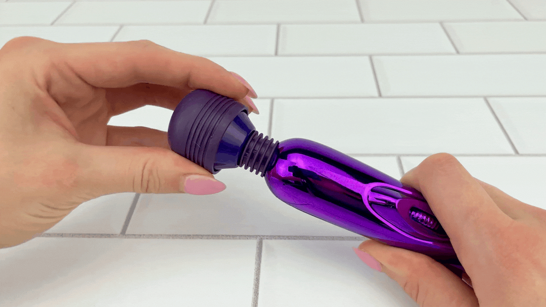 GIF of Mini Clit Wand head being bent to demonstrate flexibility 