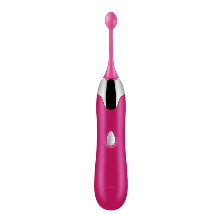 Pinpoint Multi-Use Massager With Attachments standing straight up with the smooth bulbous attachment