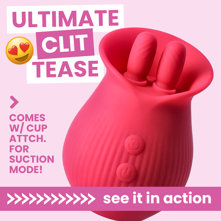 Up-Down Clit Sucking Vibrator ultimate clit tease comes with cup attachment for suction mode see it in action 