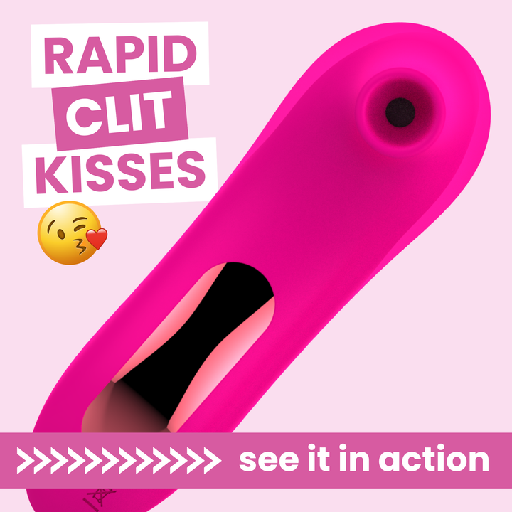 Rechargeable Silicone Air Pulse Clit Stimulator. RAPID CLIT KISSES. see it in action 
