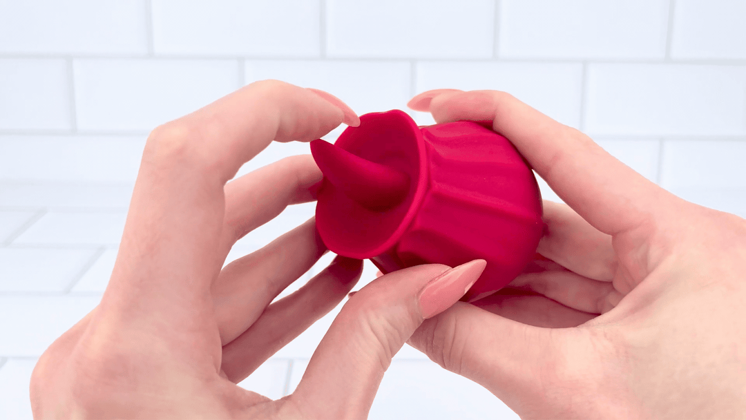 GIF of flexible tongue from Bhava Rechargeable Flickering Tongue Rose 