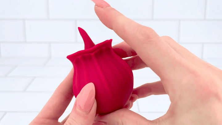 GIF of soft silicone from Bhava Rechargeable Flickering Tongue Rose