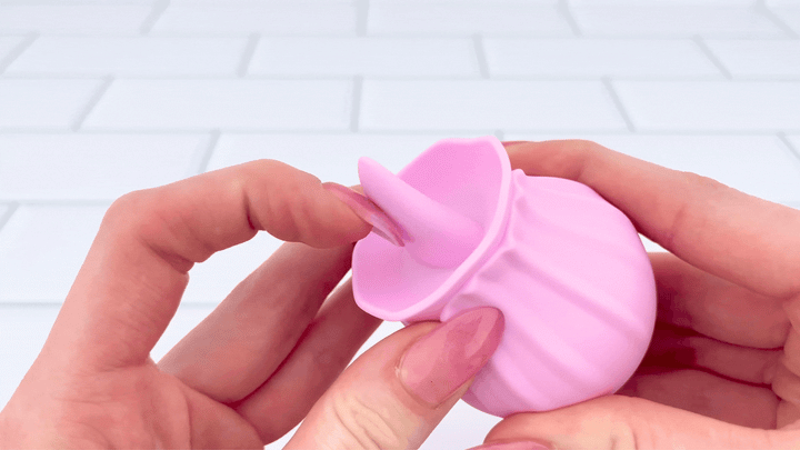 GIF of finger showing pliability of pink tongue