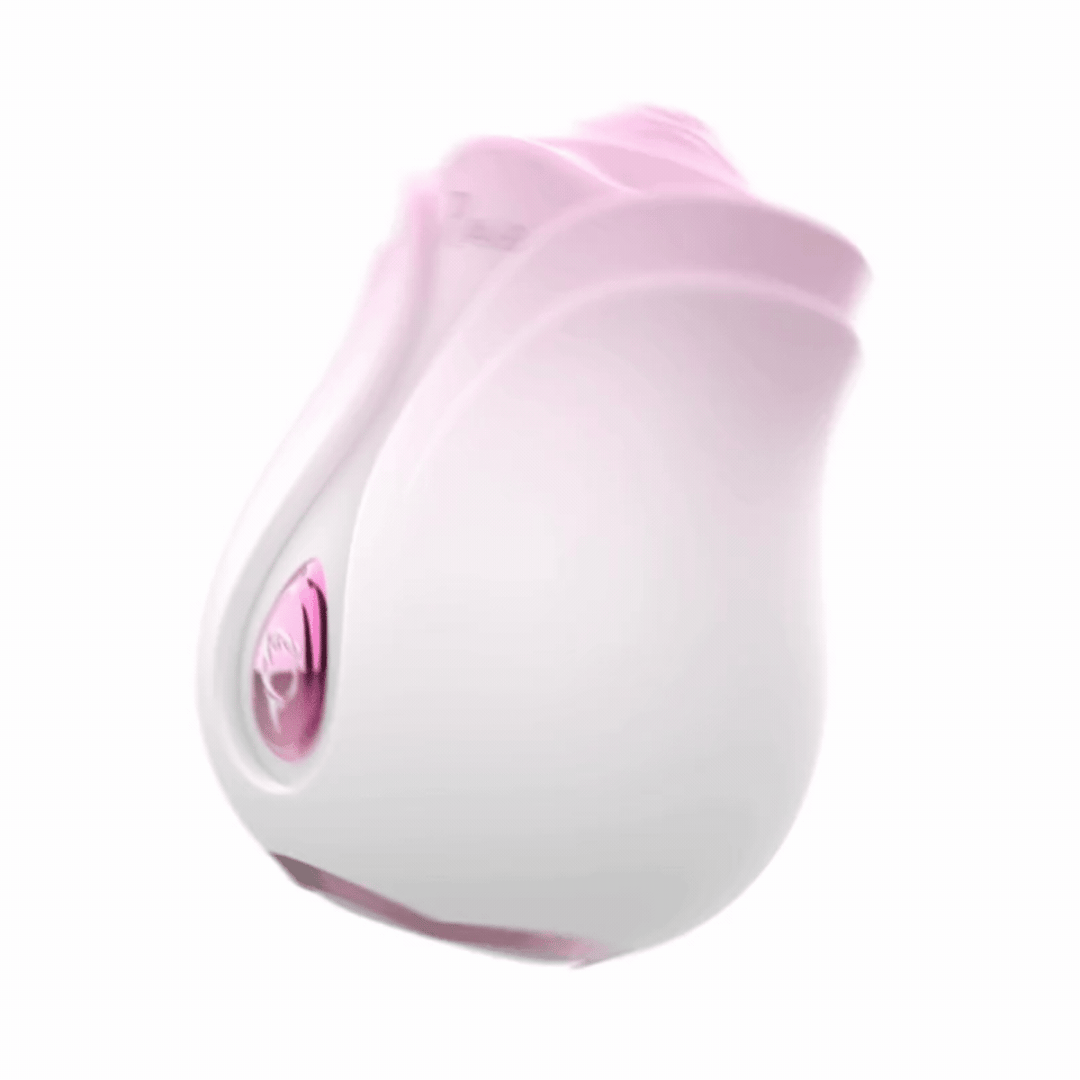 GIF of Rose-Shaped Tapping Clit Stimulator tapping motion 