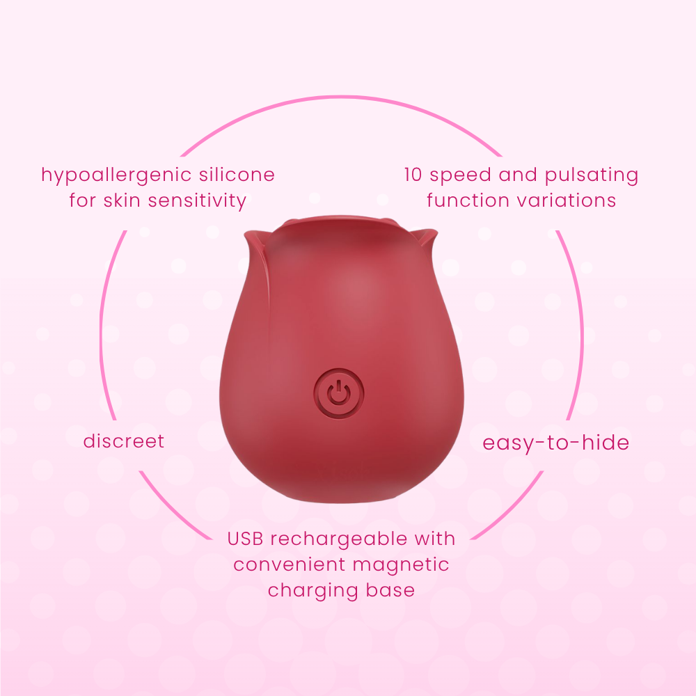 circle of product details from Rose Sex Toy Air Pulse Stimulator 