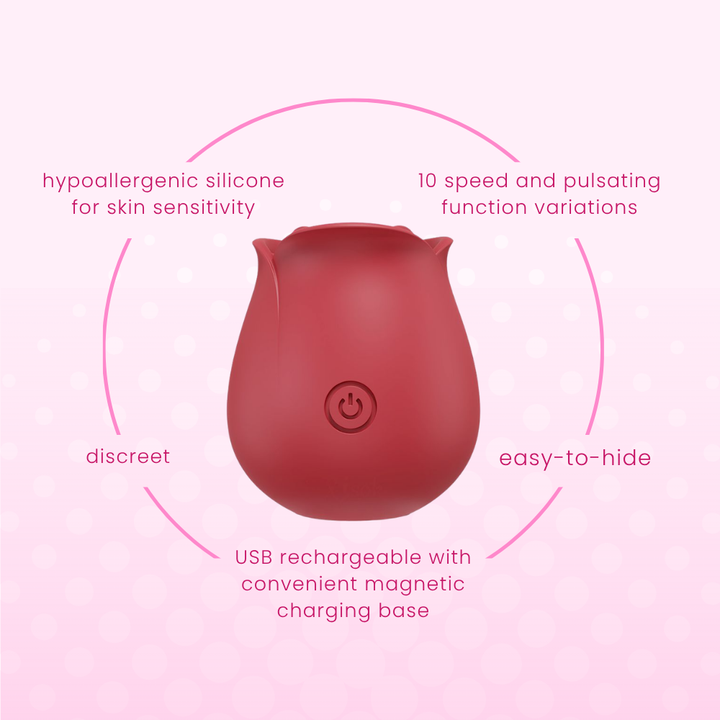 circle of product details from Rose Sex Toy Air Pulse Stimulator 