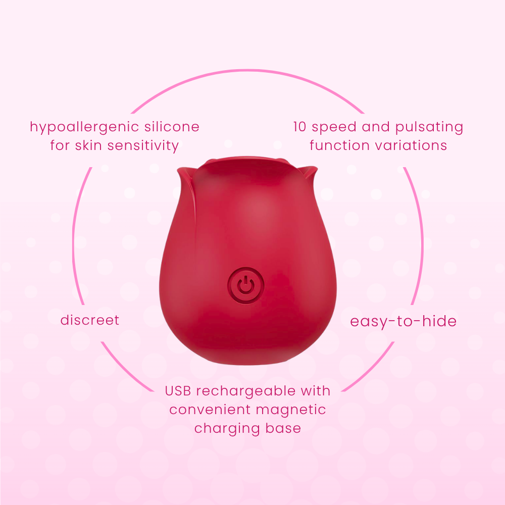product features for Euphoria number 1 Selling Rose Sex Toy Air Pulse Stimulator 