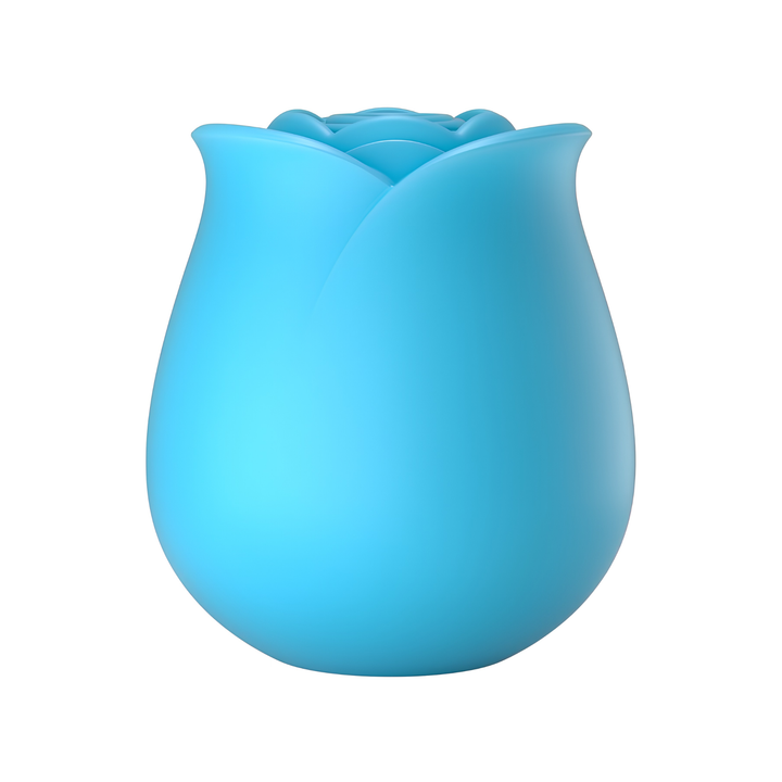 backside view of blue Euphoria Rose Sex Toy Air Pulse Stimulator  