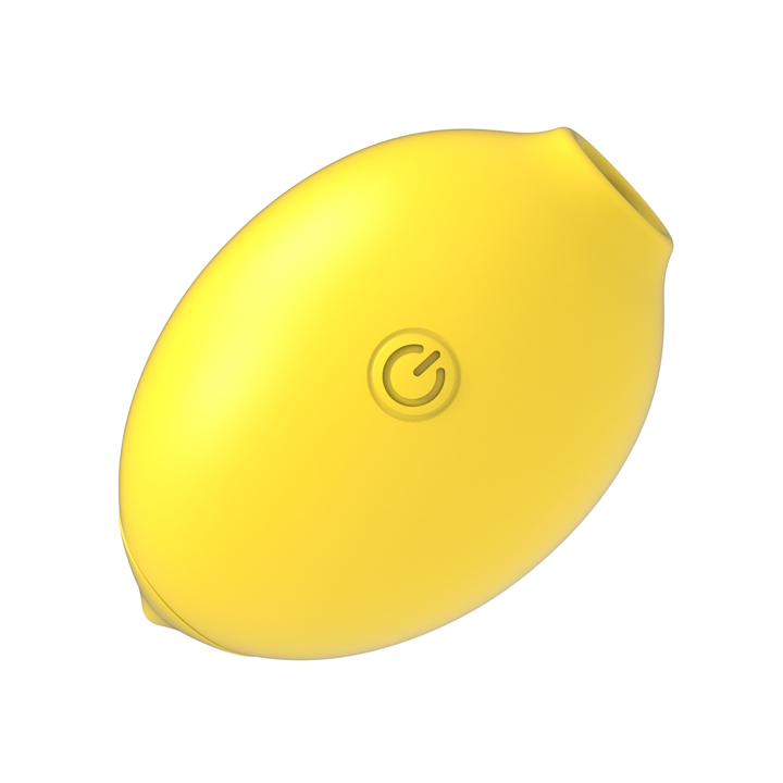Lemon Kiss Air Pulse Clit Stimulator laying flat silky silicone 