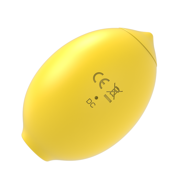 backside of Lemon Kiss Air Pulse Clit Stimulator charging port 