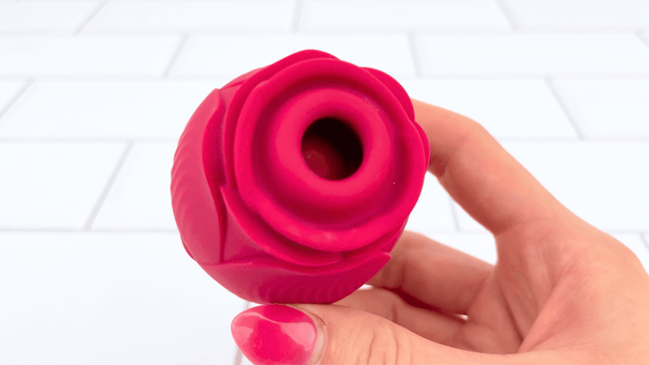 Rose Sex Toy Air Pulse Stimulator with Thicker Lip for Stronger Suction in full motion 
