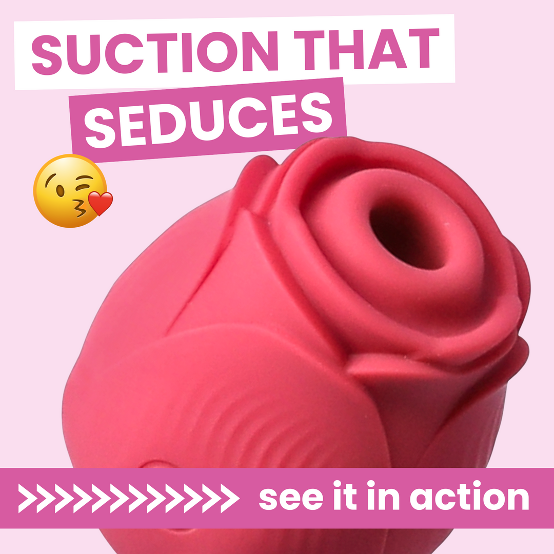 SUCTION THAT SEDUCES see it in action thick red rose airpulse device 