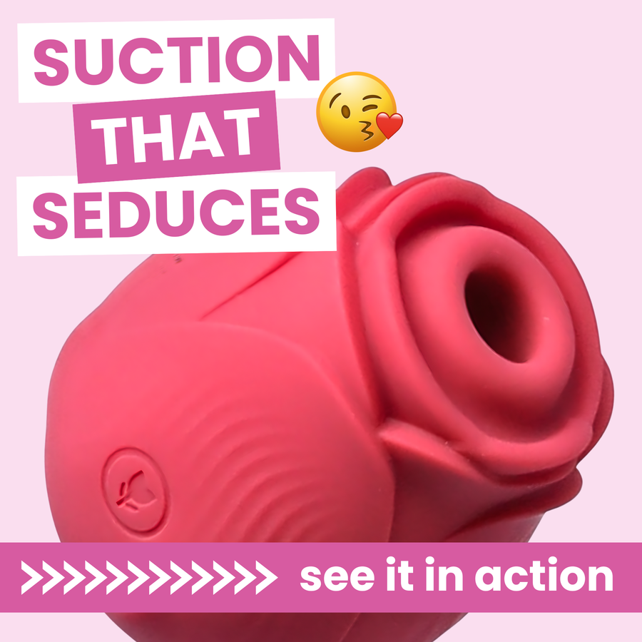 Rose Sex Toy Air Pulse Stimulator with Thicker Lip for Stronger Suction. suction that seduces. see it in action. 