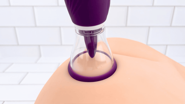 GIF of suction mode from Ultimate Tongue Licker Powerful Dual-Ended Vibrator and Sucking Tongue 
