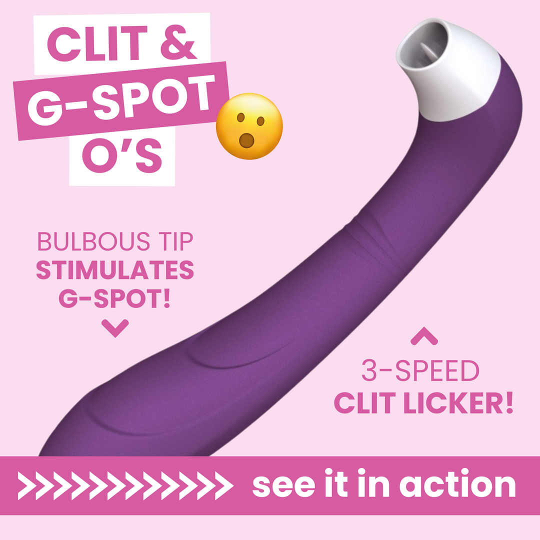 Dual-Ended Vibrator & Clit Licking Tongue Toy | Shop Luxury Toys TooTimid.com Dual-Ended Vibrator & Clit Licking Tongue Toy | Shop Luxury Toys TooTimid.com