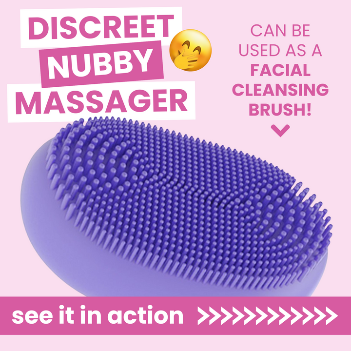 DISCREET NUBBY MASSAGER CAN BE USED AS A FACIAL CLEANSING BRUSH!  see it in action >>>>>>>