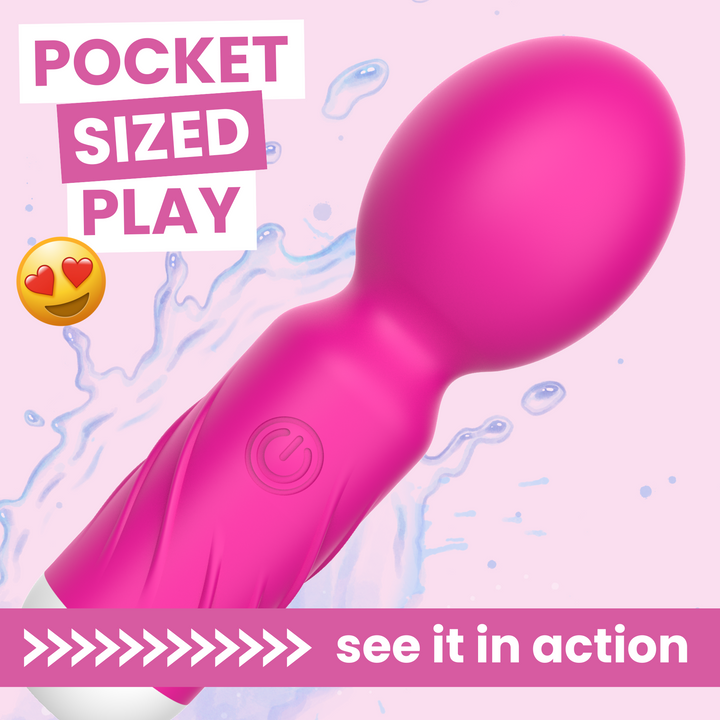 mini waterproof wand vibrator pocket sized play see it in action 