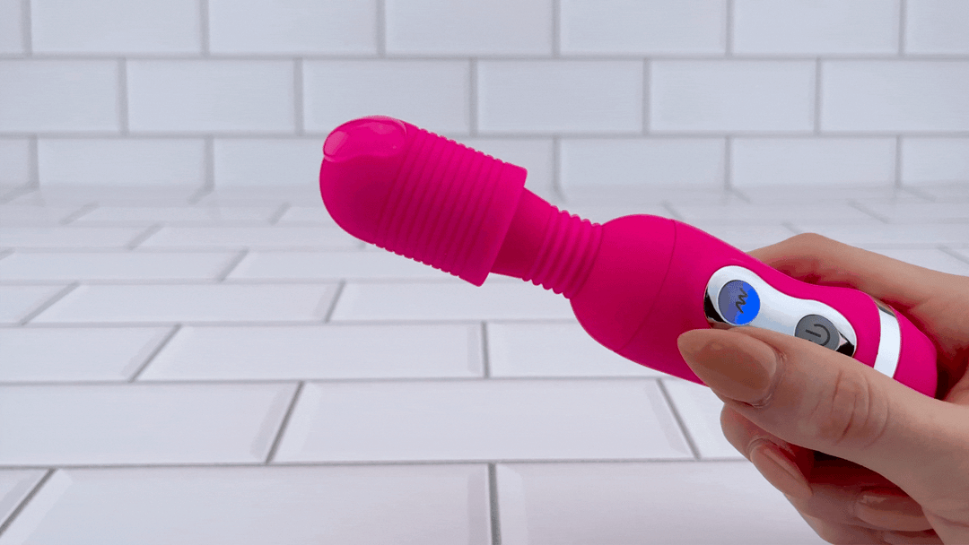 GIF of vibrating Her Secret Massager with lube on head 