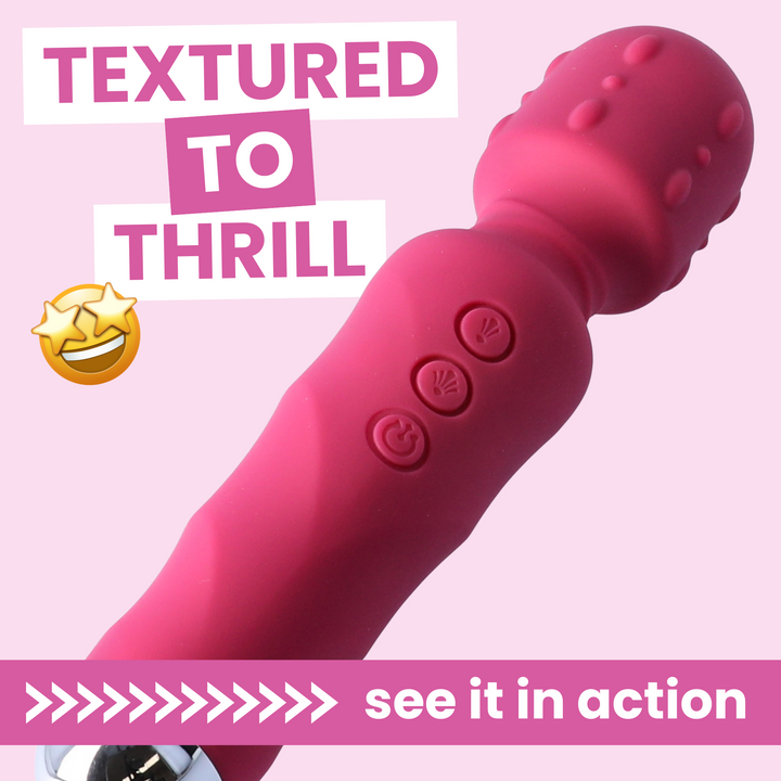 TEXTURED TO THRILL massage wand for adults vibrator see it in action 