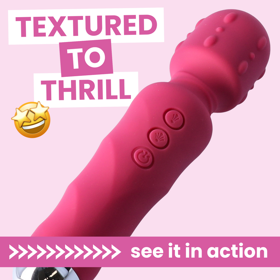 TEXTURED TO THRILL massage wand for adults vibrator see it in action 