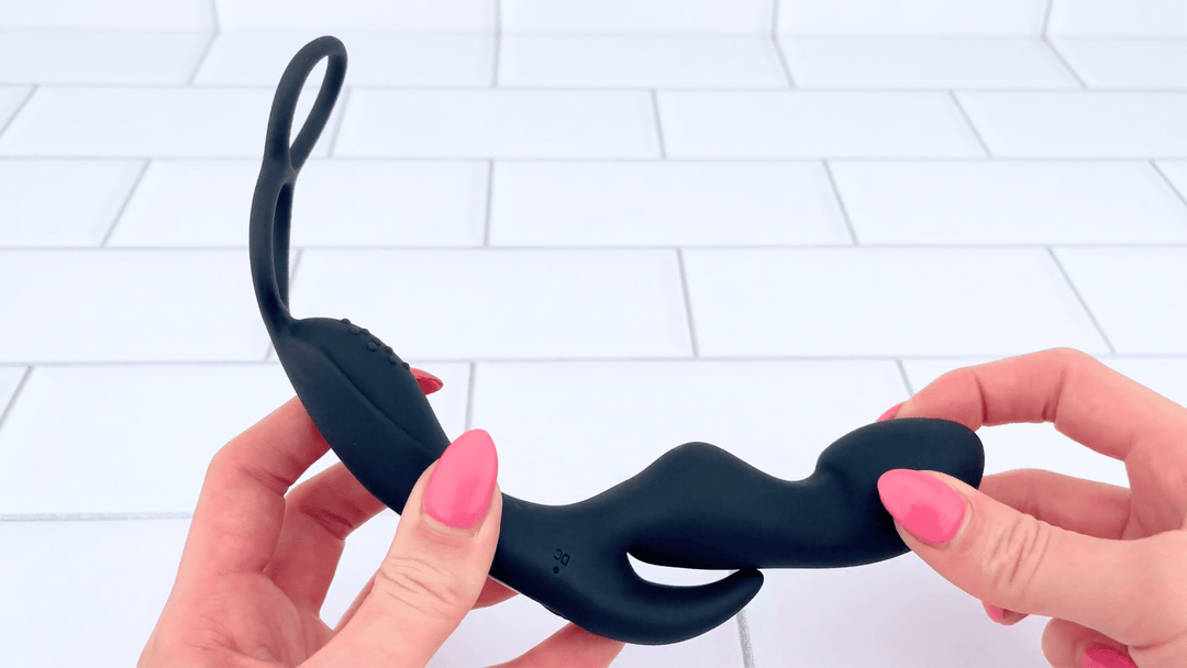 Prostate Curve Dual Ring - Remote Control Vibrating Prostate Massager flexible p-spot shaft 