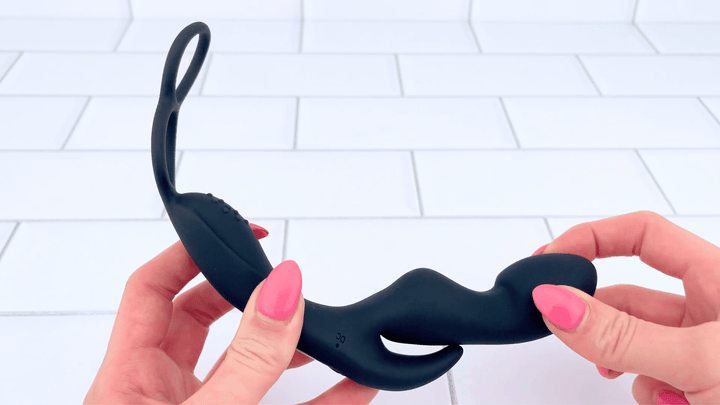 Prostate Curve Dual Ring - Remote Control Vibrating Prostate Massager flexible p-spot shaft 