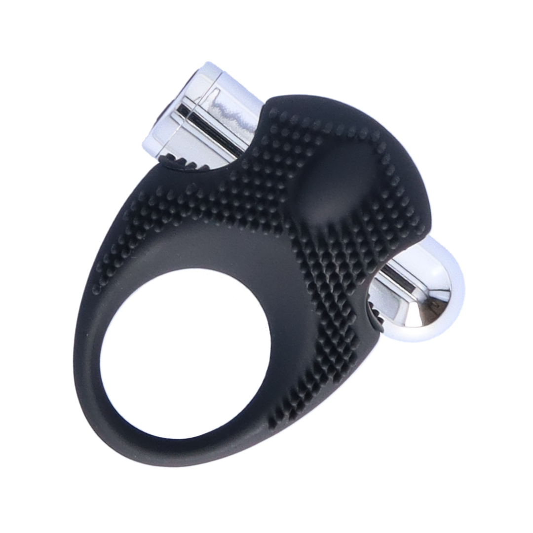 full product view of Silicone Vibrating Cock Ring with Raised Ticklers 