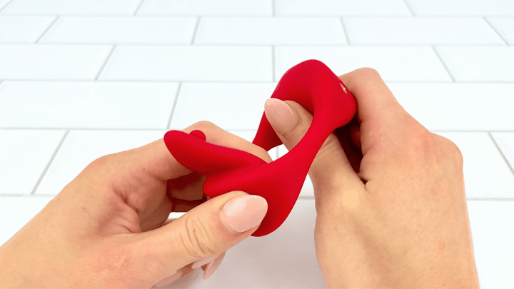 GIF of Vibrating Mouth Cock Ring being stretched 