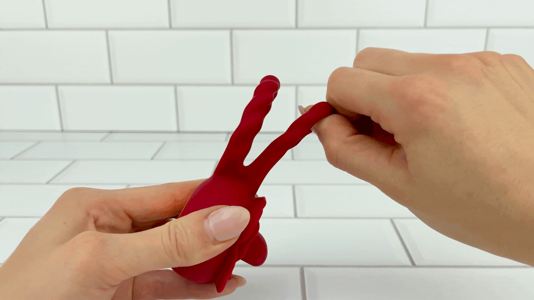 GIF of Tongue Rotation Vibration Cock Ring cock loop being pulled 