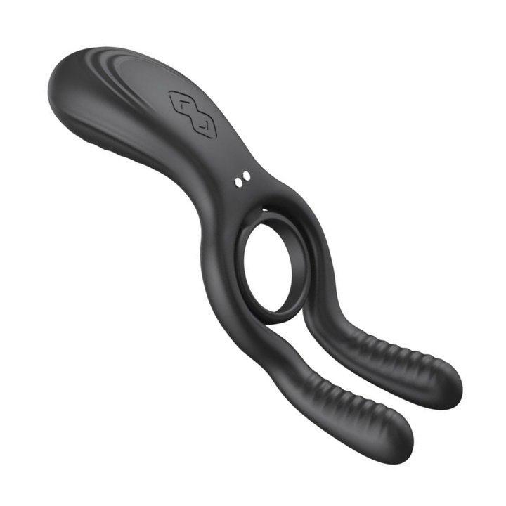 angled side view of Cock ring with Clit and Ball Vibrator  