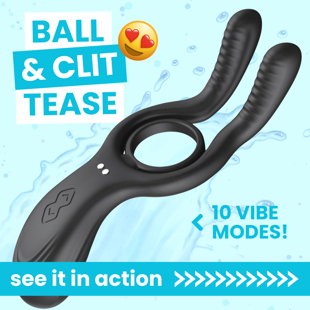The Dual-Action Clit & Ball Vibrating Cock Ring TooTimid.com The Dual-Action Clit & Ball Vibrating Cock Ring TooTimid.com