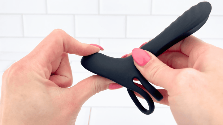 GIF of Meraki Wireless Vibrating Cock Ring flexible clit stimulator 