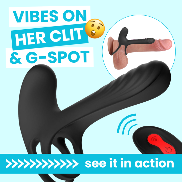 vibes on her clit and g-spot Meraki Wireless Vibrating Cock Ring see it in action 