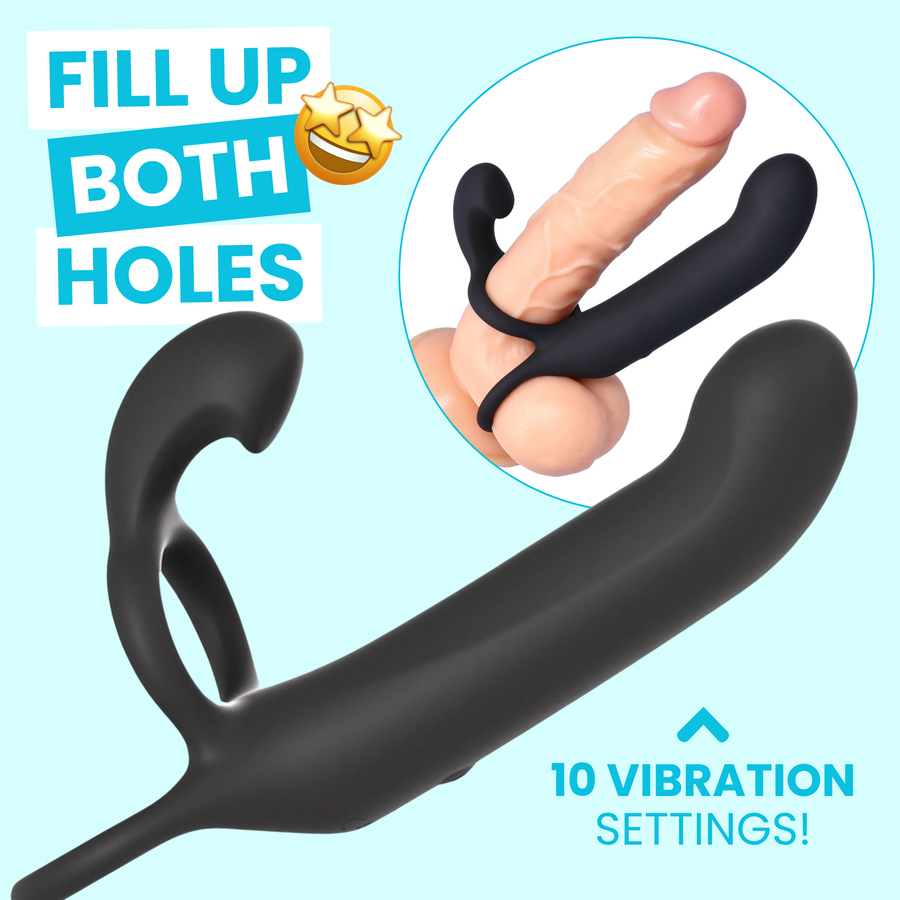 fill up both holes 10 vibration modes Vibrating Couple's C-Ring Double Penetration see it in action 