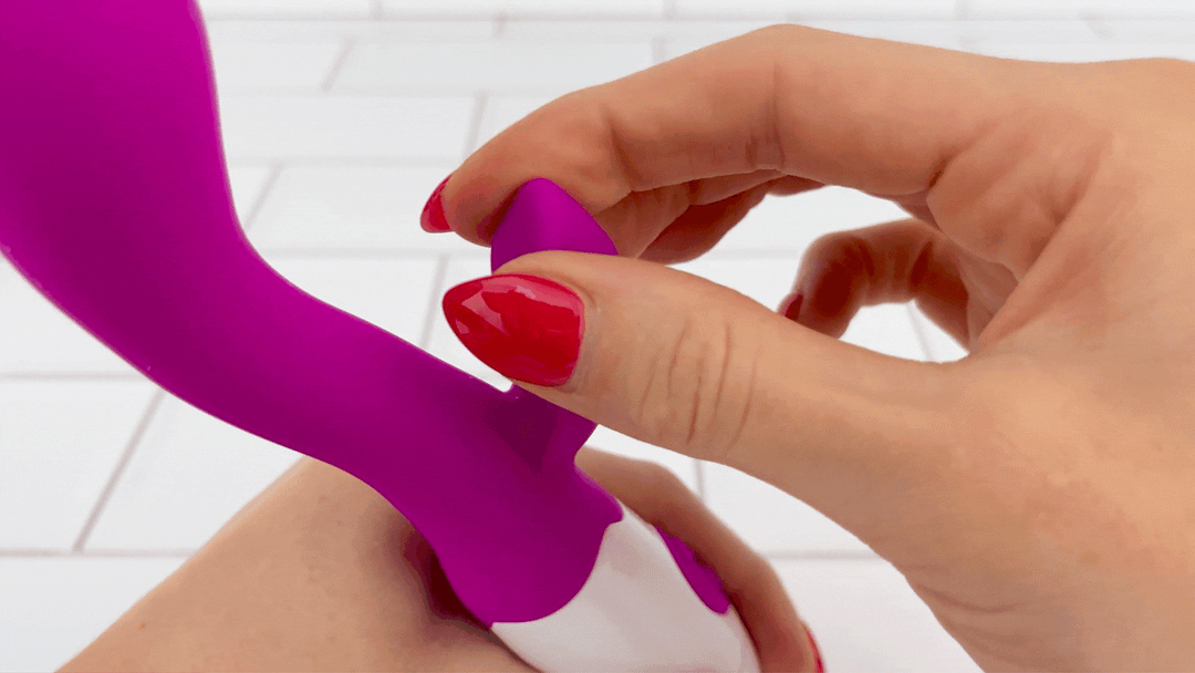 GIF of bunny from rabbit dual action vibrator 