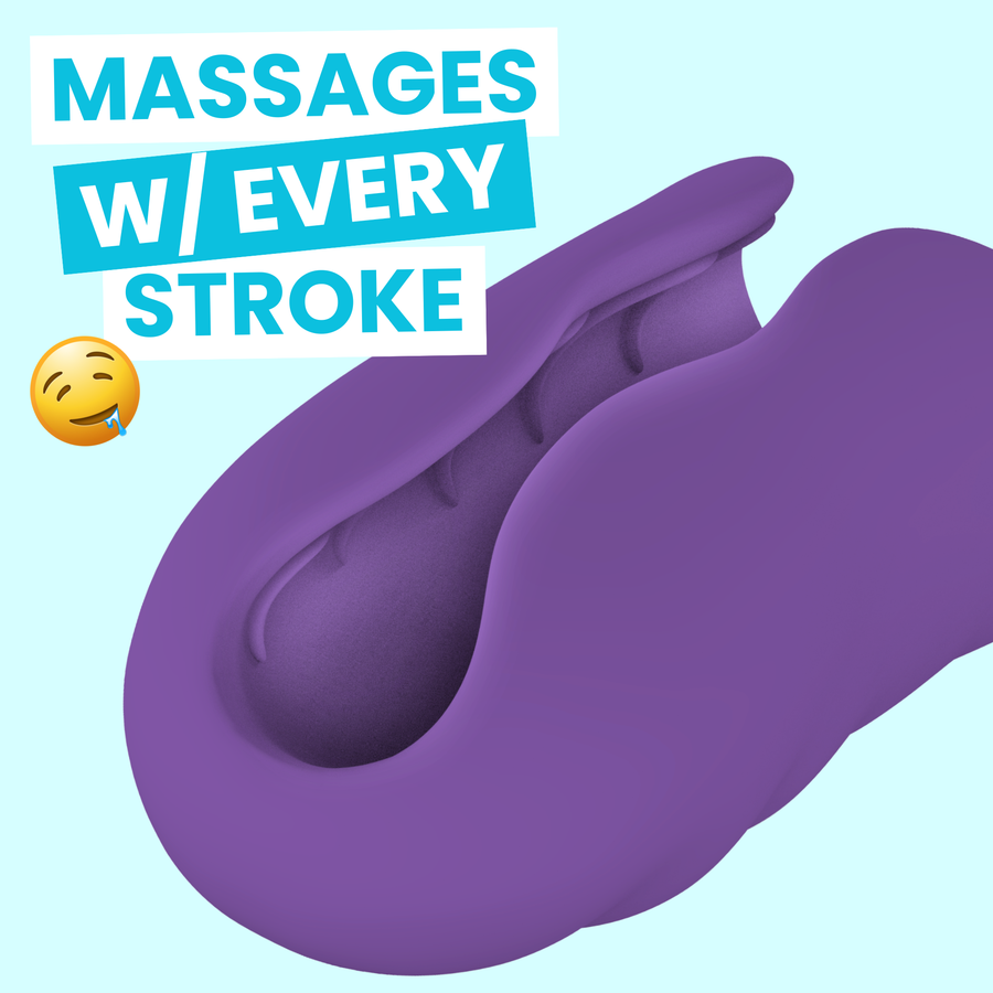 Ribbed Intensifying Hand Job Stroker Aide massages with every stroke 