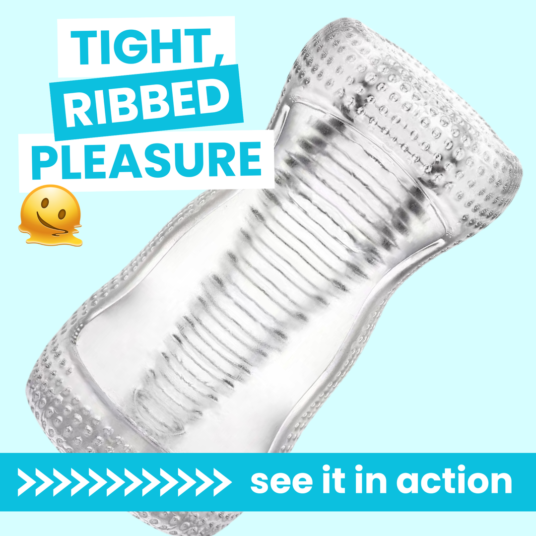 Super Stretchy Clear Ribbed Male Masturbator