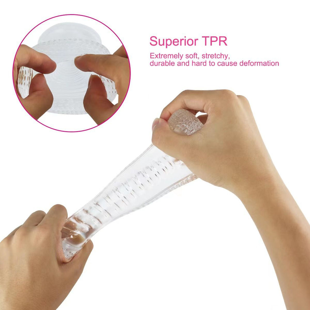 Super Stretchy Clear Ribbed Male Masturbator TooTimid.com Super Stretchy Clear Ribbed Male Masturbator TooTimid.com