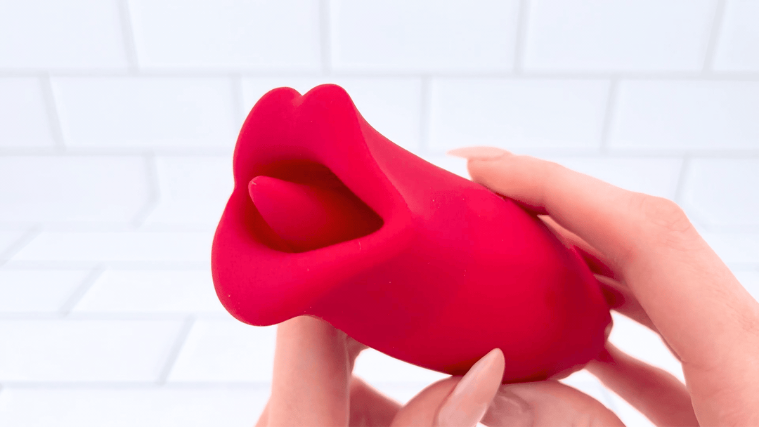 GIF of French Kiss Biting and Licking Moving Mouth Tongue Vibrator in full motion 