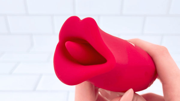 GIF of tongue vibrating from French Kiss Biting and Licking Moving Mouth Tongue Vibrator