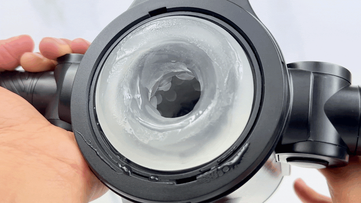 GIF: close-up of stroker sleeve auto-thrusting